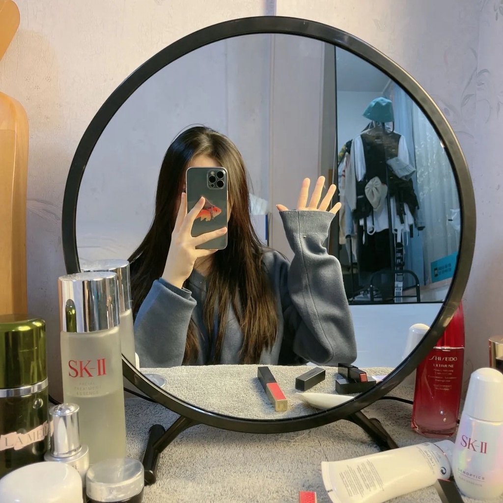 Gương Trang Điểm Để Bàn Hình Tròn Cỡ Lớn Tiện Dụng