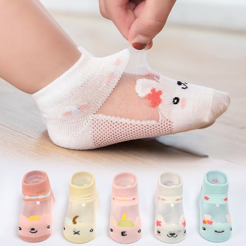 Bộ 5 Đôi Vớ Cotton Mỏng Cổ Thấp In Họa Tiết Trái Cây Hoạt Hình Thời Trang Mùa Hè Cho Bé 0-5 Tuổi