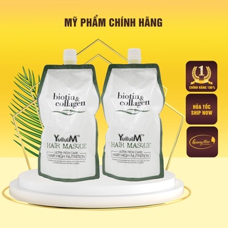 Ủ XẢ TÓC, HẤP DẦU BIOTIN COLLAGEN YUILUIM SIÊU MỀM MƯỢT TÓC 500ML