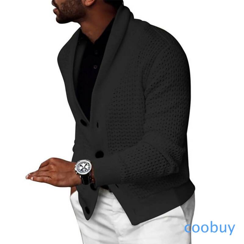 Áo Khoác Cardigan Dệt Kim Màu Trơn Cho Nam | BigBuy360 - bigbuy360.vn
