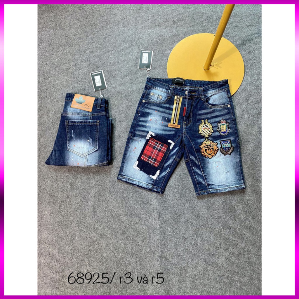 Quần Ngố Bò Dsq, Short Bò Nam Dsq Khóa Lệch , Huy Hiệu Thêu Logo Hàng Siêu Đẹp | BigBuy360 - bigbuy360.vn