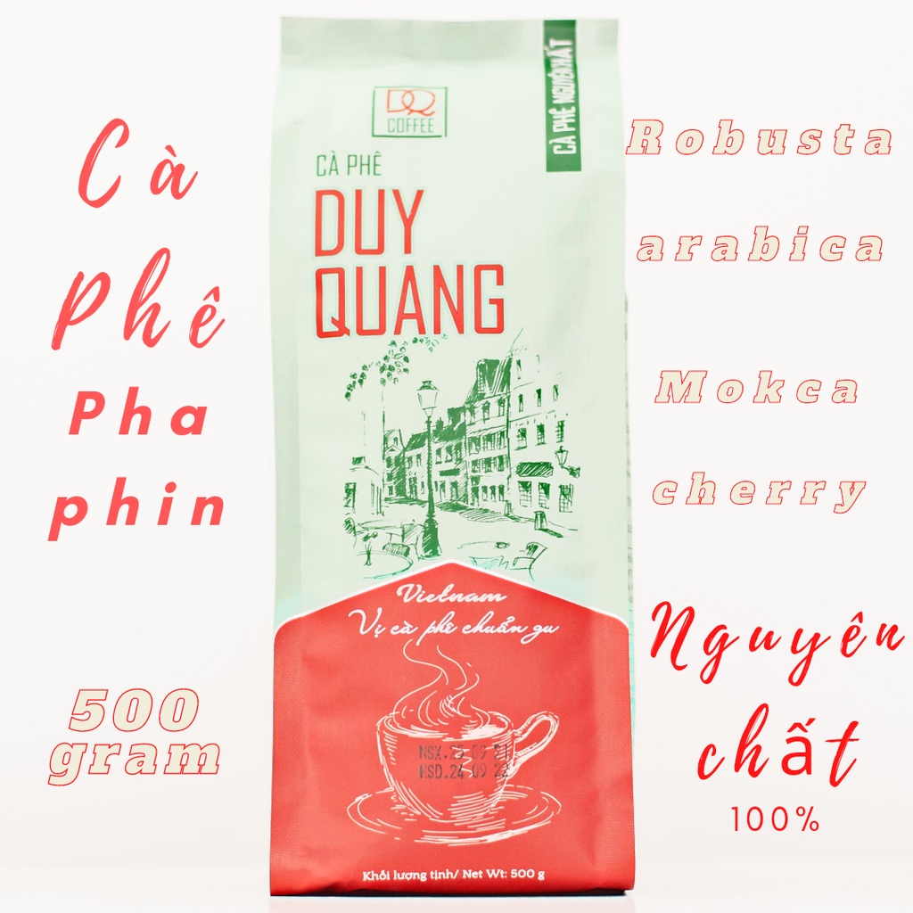 Cà Phê Rang Xay Nguyên Chất 100% (500gr) Ca Fe nguyên chất đậm vị pha phin Duy Quang