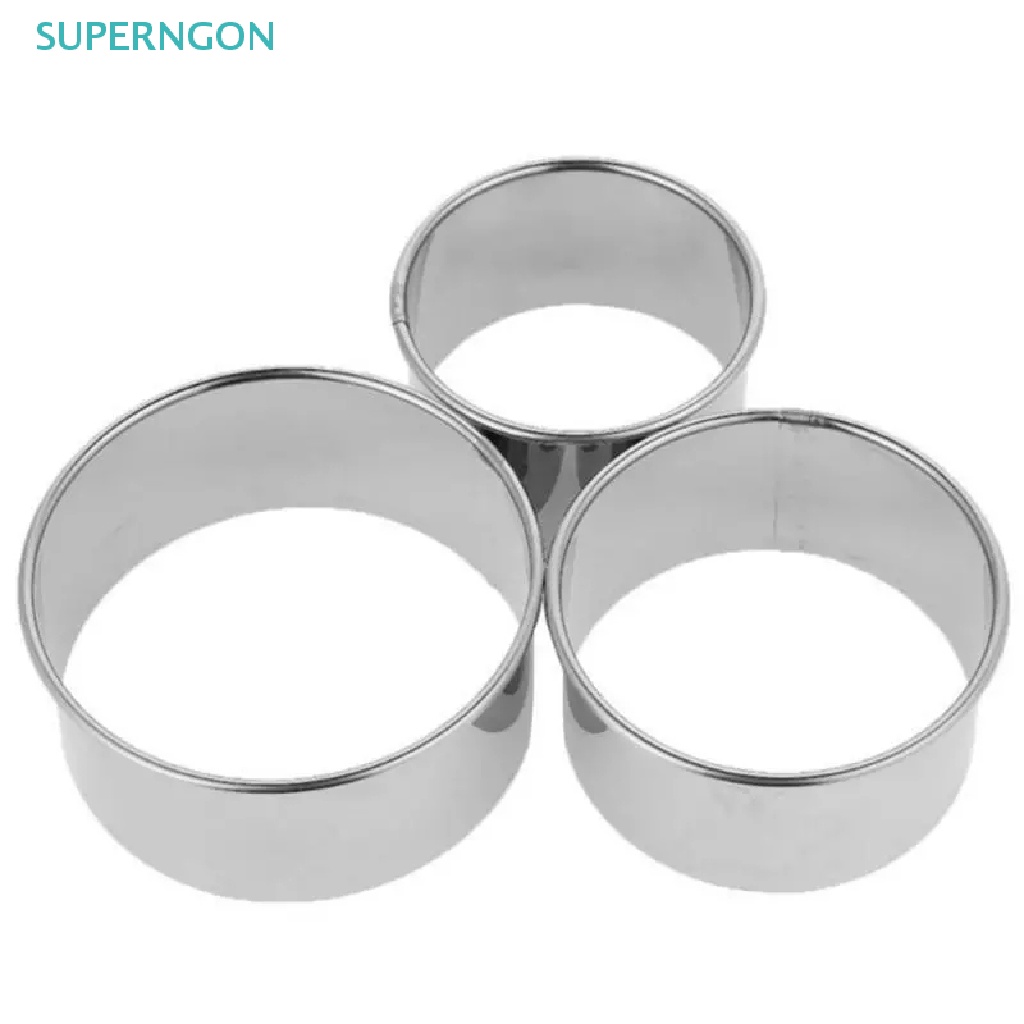 Khuôn Cắt Bột Làm Bánh Hình Tròn Bằng Thép Không Gỉ 3 Kích Cỡ