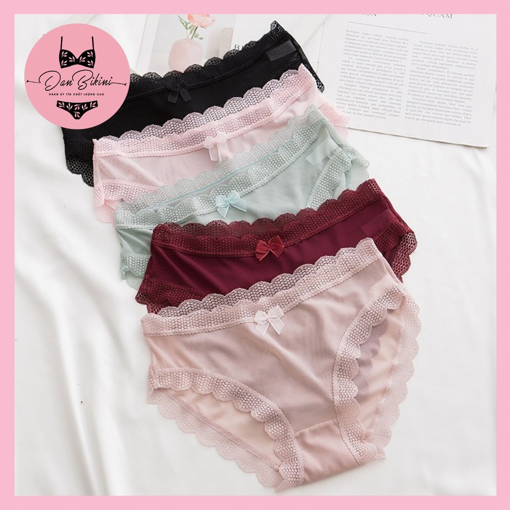 Quần Lót Nữ Ren cao cấp sexy Viền Ren đính nơ tôn dáng kháng khuẩn mẫu 105 | BigBuy360 - bigbuy360.vn