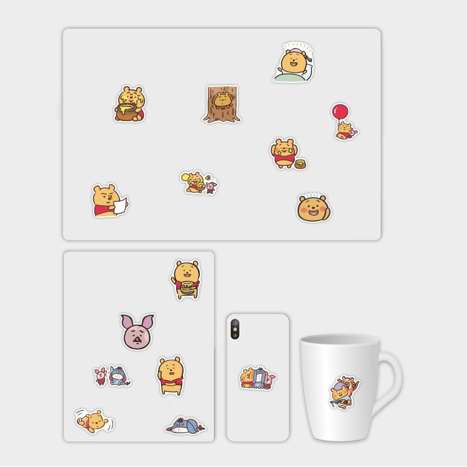 Set 100 / 50 Miếng Dán Hình Gấu Hoạt Hình Dễ Thương Trang Trí Đa Ứng Dụng