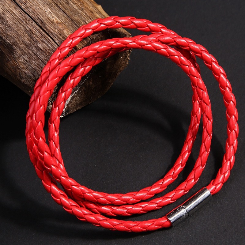 Vòng tay dây da nhiều lớp có khóa nam châm thời trang Hàn Quốc