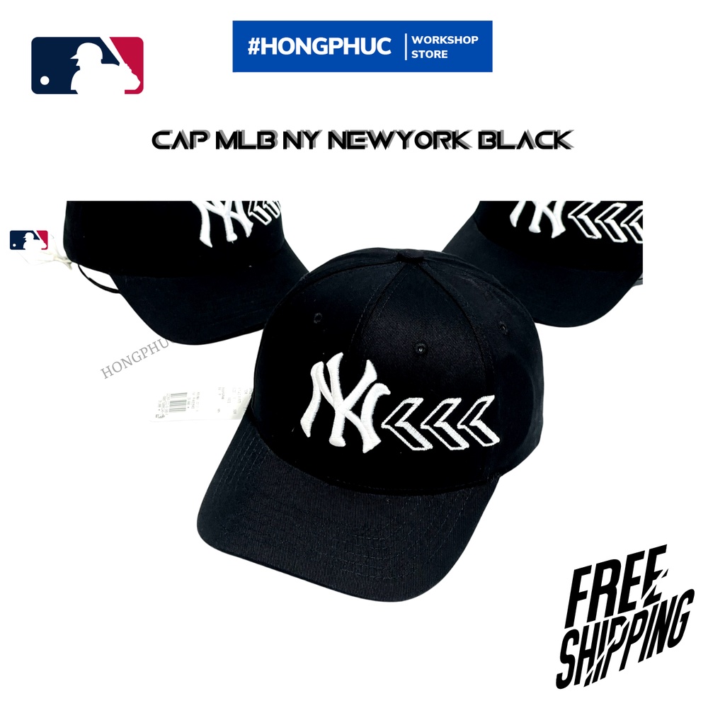 Mũ lưỡi trai, mũ cap NY new york - Freesize - Logo thêu MŨI TÊN cao cấp siêu chuẩn - màu đen