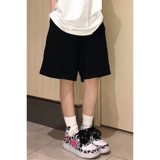 Quần Short Thể Thao Lưng Cao Ống Rộng Phong Cách Retro