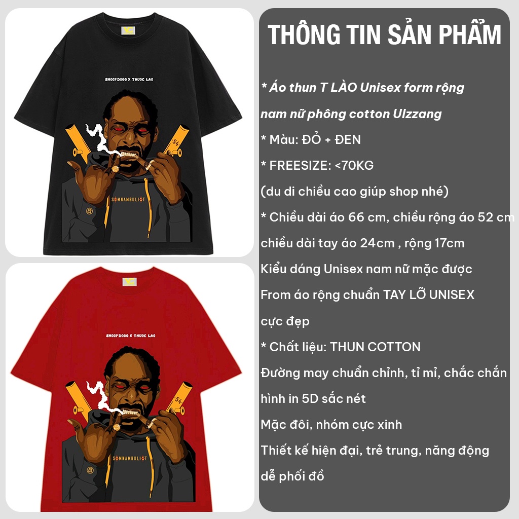 ÁO THUN T LÀO FORM RỘNG NAM NỮ PHÔNG 3158 COTTON ULZZANG_GENZOO