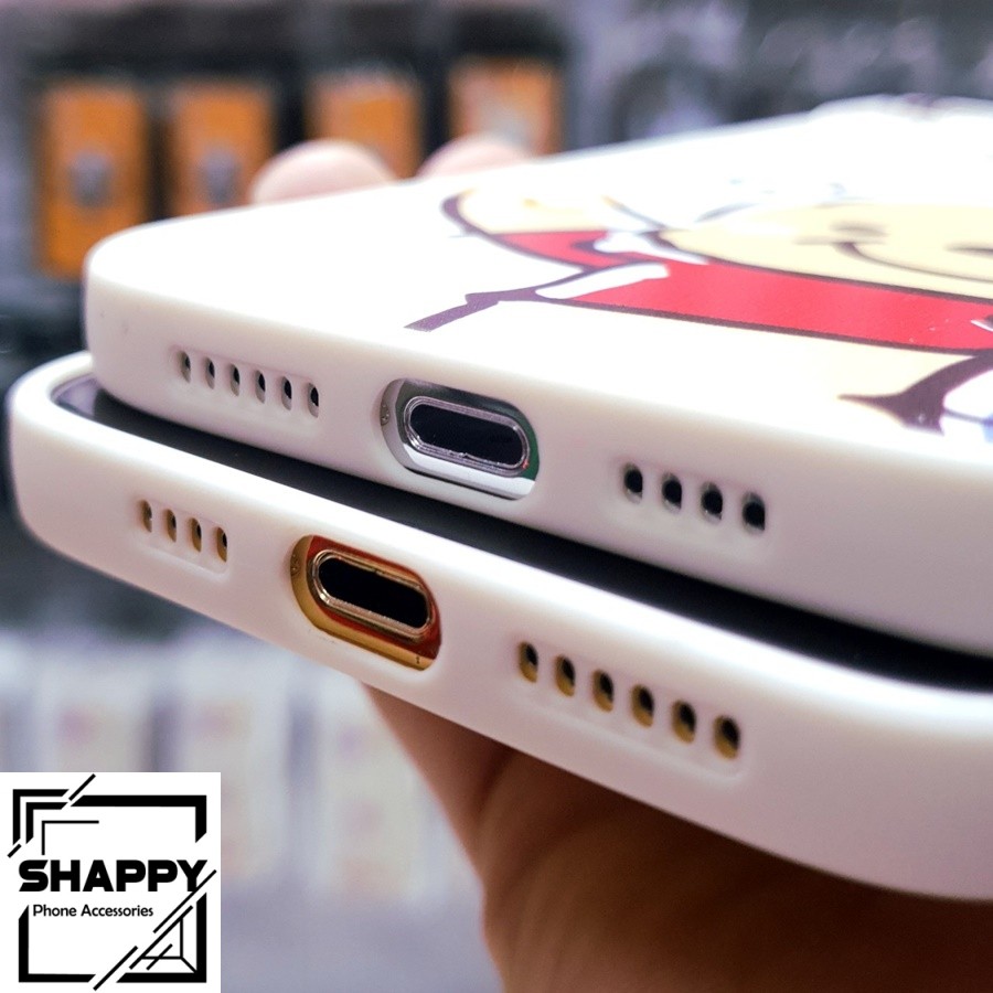 Ốp Lưng IPhone Gấu Pooh Dẻo Viền Vuông Các Dòng 7Plus/8Plus/X/XS/XsMax/11/11ProMax/12ProMax [Shappy Shop]