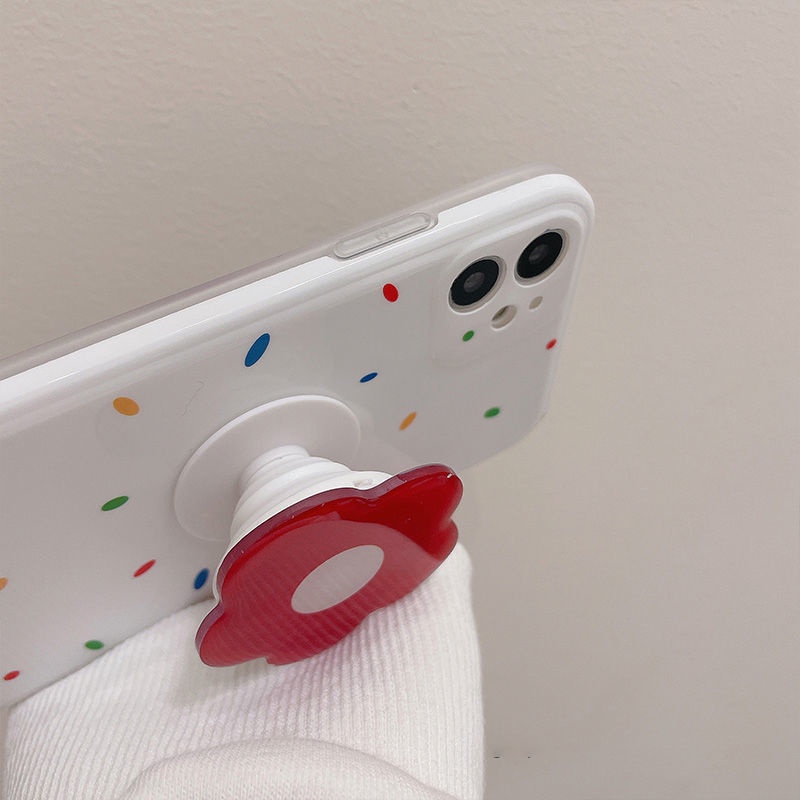 Giá Đỡ Điện Thoại Bằng Acrylic Hình Bông Hoa Đỏ Xinh Xắn