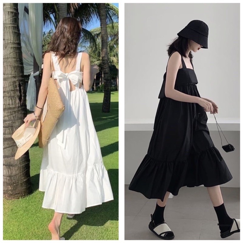 ĐẦM MAXI BUỘC NƠ LƯNG kt
