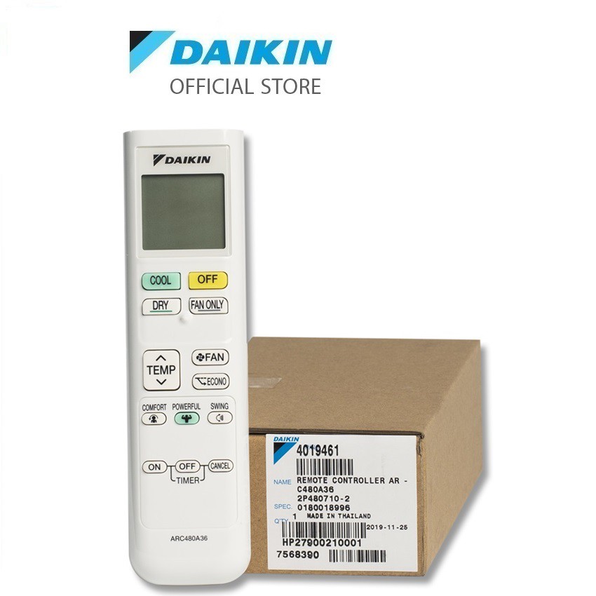 Remote ARC480A36 cho máy điều hòa Daikin ATKQ25/35TAVMV, CTKC25/35RVM, CTKC25/35RVMV, FTKQ25/35/50/60SAVMV, FTKQ25/35SVM