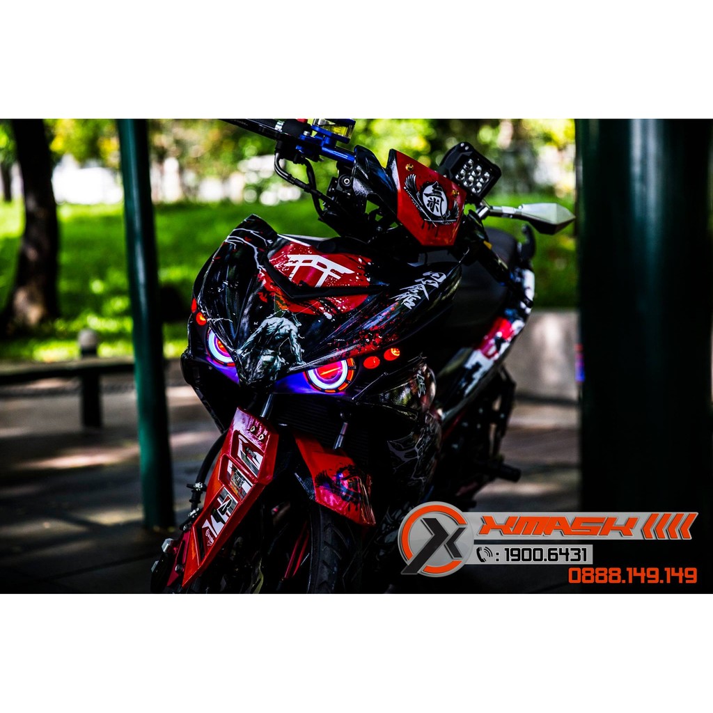 Decal Tem Trùm Xe Exciter 150 Mẫu Samurai Đen