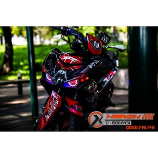 Decal tem trùm xe exciter 150 mẫu samurai đen