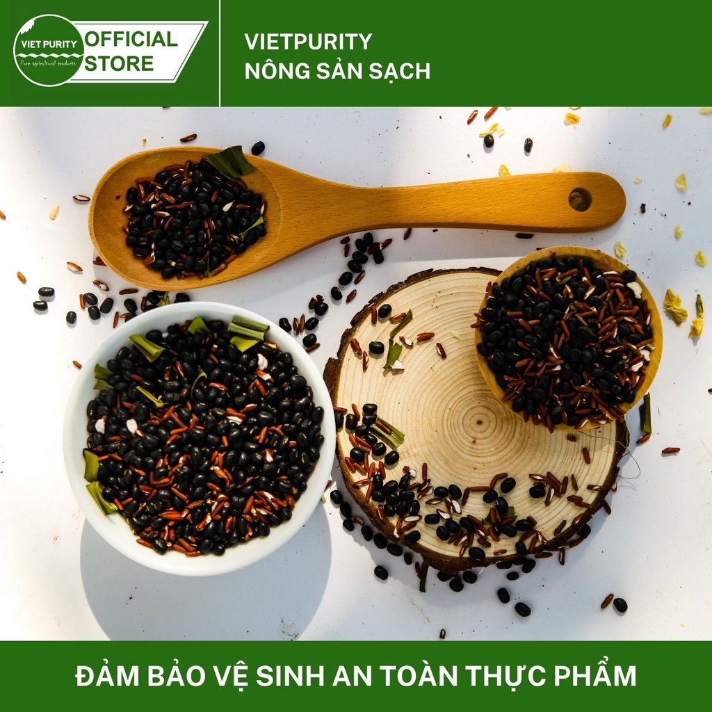 Trà gạo lức đậu đen xanh lòng 500g-1kg Vietpurity, trà detox thảo mộc giảm cân tự nhiên thanh nhiệt giải độc