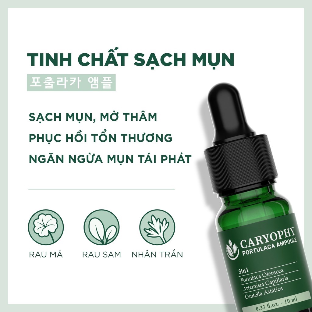 Serum Caryophy portulaca ampoule giảm mụn thâm NPP Shoptido 10ml