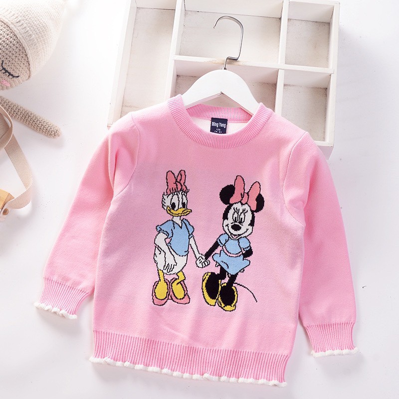 Áo Len Mickey Hàng Chuẩn Quảng Châu Cho Bé Gái Size 100-140(12-29kg)