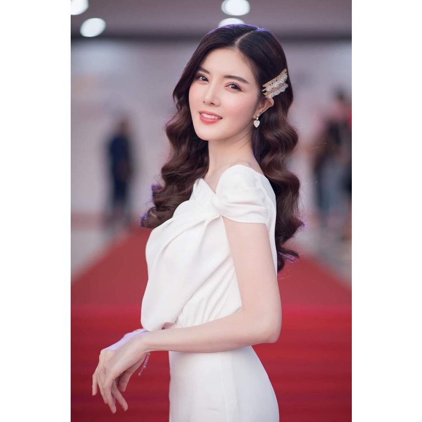 Đầm ôm body lệch vai xếp ly nhún eo hợp đi tiệc (HÀNG CAO CẤP ĐẸP Y HÌNH)