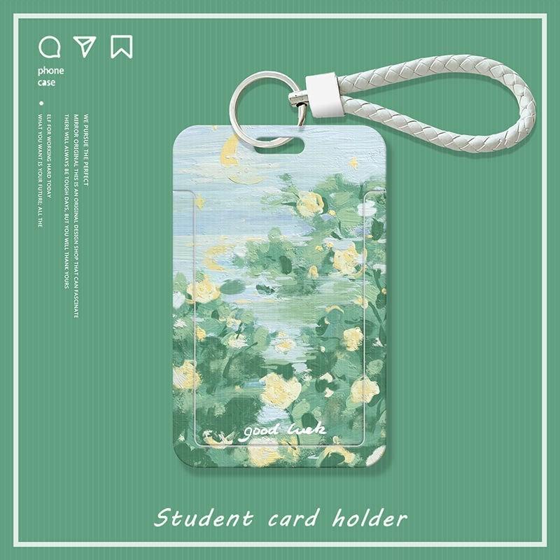 Vỏ Bọc Bảo Vệ Thẻ ID / Thẻ ID Họa Tiết Tranh Sơn Dầu Hoa Kiểu Nhật Bản