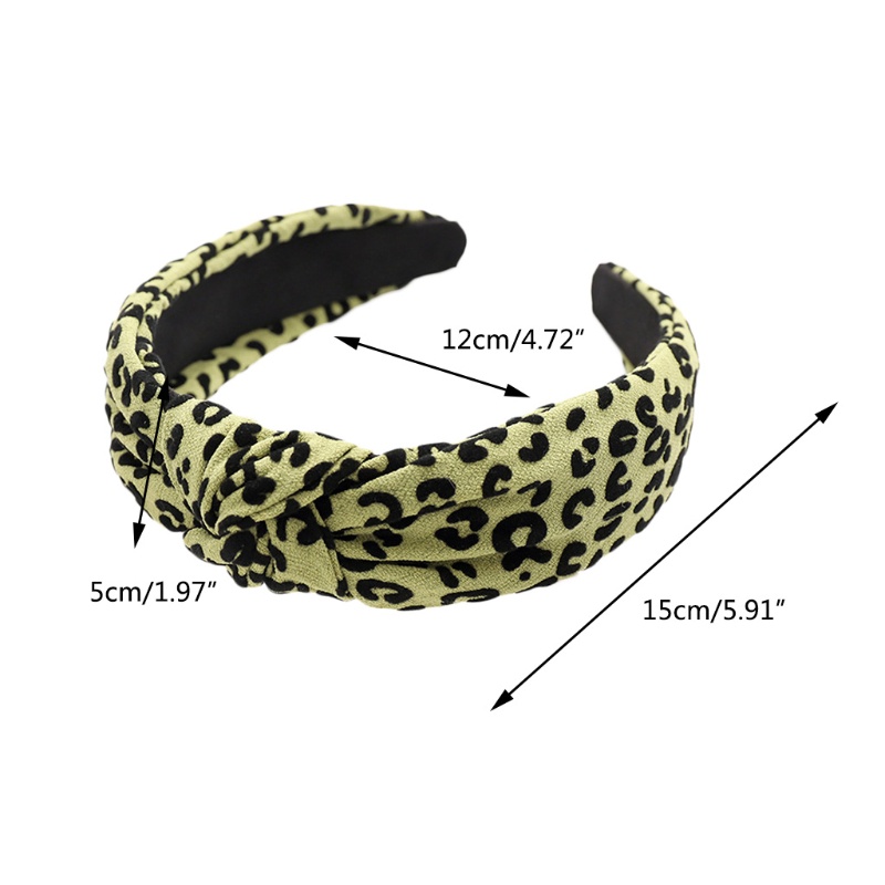 Flgo Băng Đô Thắt Nút Bản Rộng Họa Tiết Da Báo