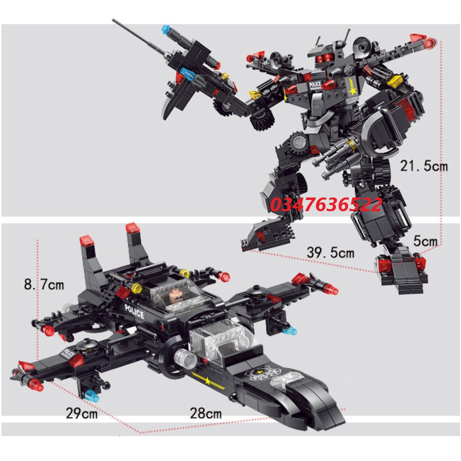 [900 CT-TÚI BÓNG] BỘ ĐỒ CHƠI XẾP HÌNH LEGO CẢNH SÁT, LEGO OTO, LEGO ROBOT, LEGO THUYỀN, LEGO TRỰC THĂNG, LEGO XE SWAT