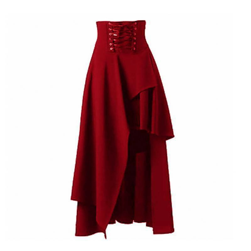 Chân váy dài lưng cao thiết kế đan chéo dây phong cách gothic cho nữ | BigBuy360 - bigbuy360.vn