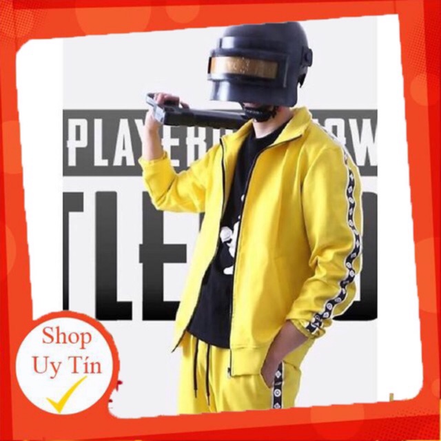 BỘ VÀNG PUBG COSPLAY, PUBG TRACK SUIT BANANA COSPLAY CHẤT NỈ MỀM MẠI  ÍT THẤM NƯỚC