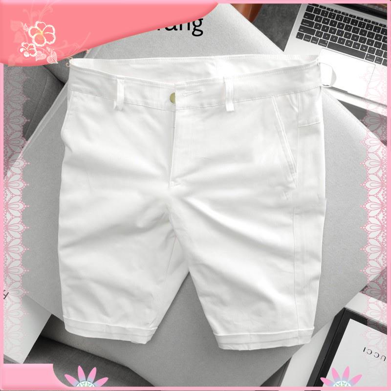 【Hàng sẵn sàng】 Quần sọt nam, quần ngố nam kaki trắng co giãn cao cấp Hàn Quốc chất vải kaki co giãn mặc thoải mái H3