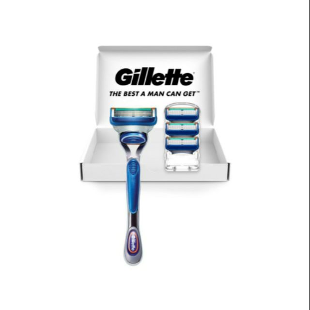 Hộp quà Gillette cao cấp: Cán dao cạo râu Gillette Fusion &amp; 4 lưỡi