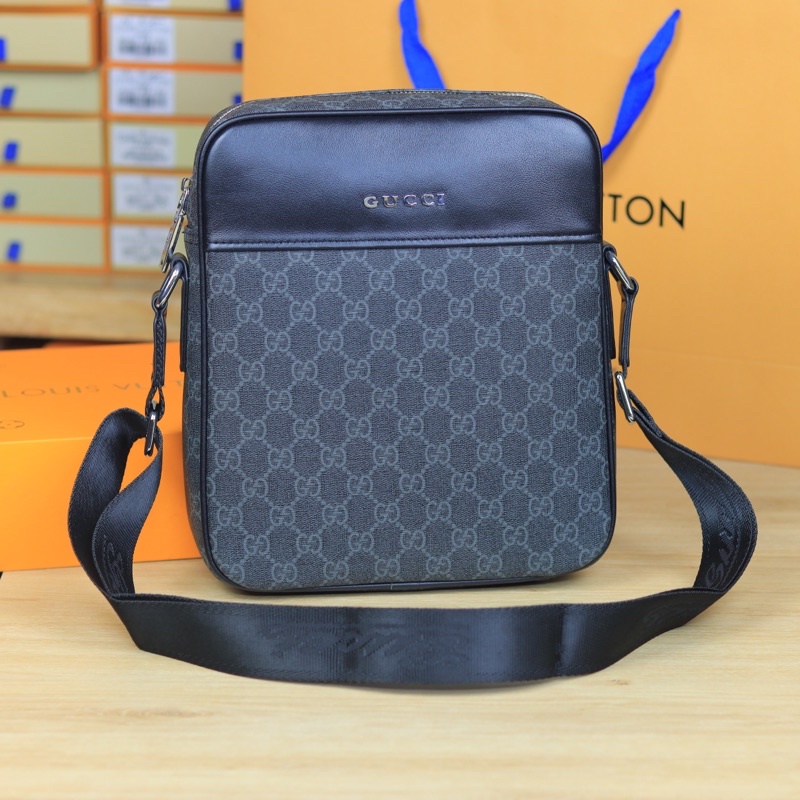 Túi đeo chéo nam G2325 dáng đứng chất liệu da mềm không nhăn size 23x25x6cm