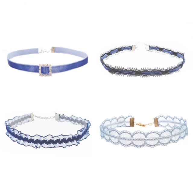 Set 4 dây choker xanh siêu xinh