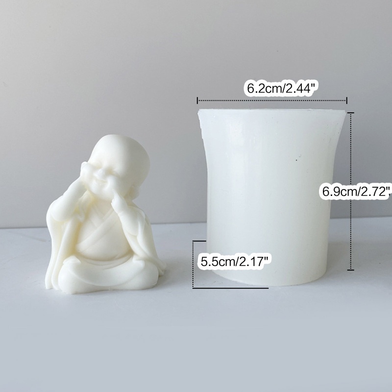 Khuôn Silicone Làm Đất Sét Thủ Công Hình Chú Tiểu Nhỏ