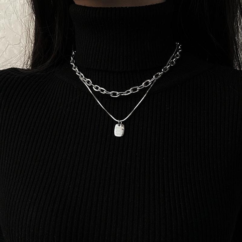 [KHÔNG ĐEN GỈ] Dây chuyền titan, vòng cổ mắt xích sợi đôi thời trang unisex Mely CT18