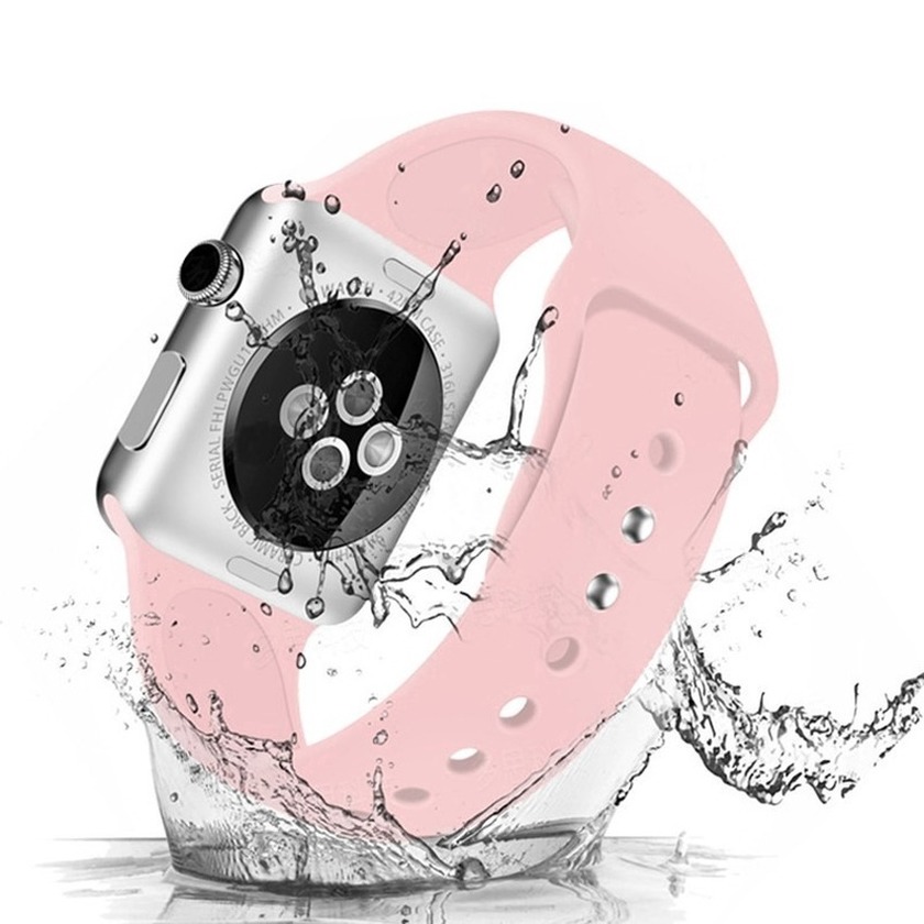 Dây Đồng Hồ Silicon Màu Đen Cho Apple Watch 6 Series Se 5 4 3 2 1 42mm 38mm 44mm 40mm