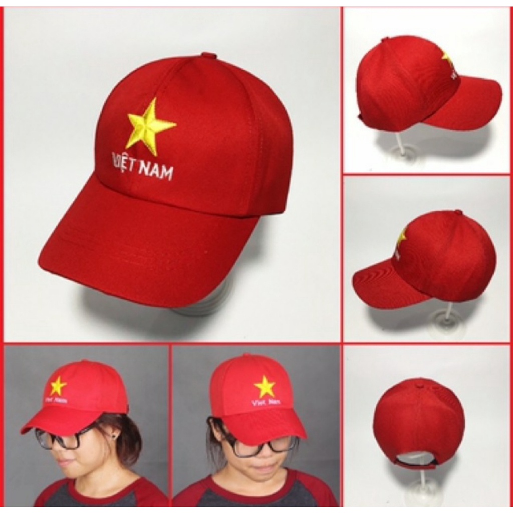 Nón Lưỡi Trai Đỏ Thêu Sao Vàng Việt Nam