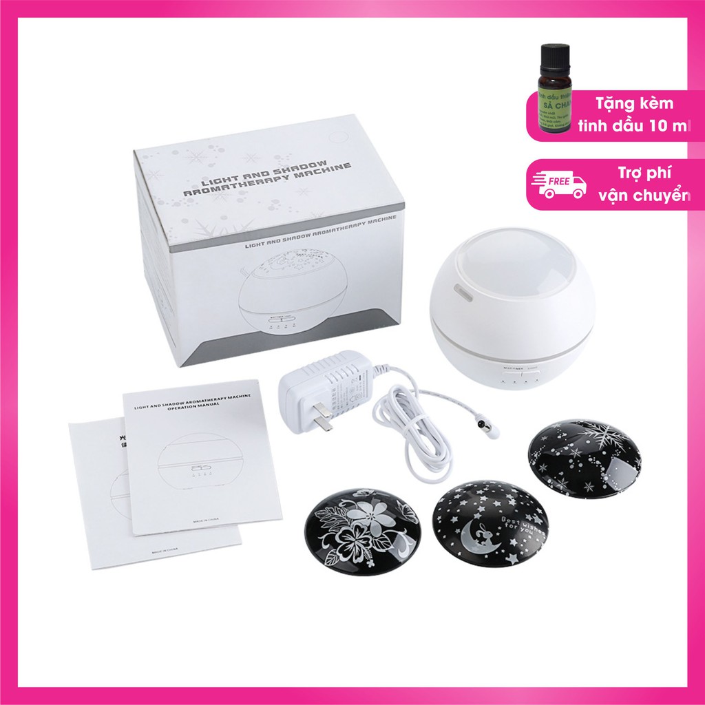 Máy khuếch tán tinh dầu hình ánh sao, dung tích 150 ml, đèn led 7 màu, tặng kèm chai tinh dầu sả chanh nguyên chất 10ml