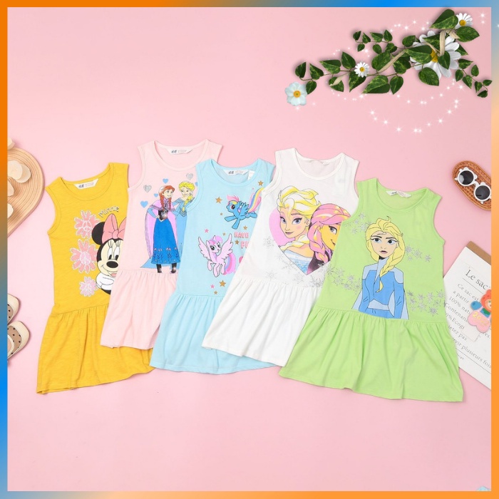 Đầm Bé Gái. Váy Bé Gái Size Đại 14kg-39kg Chất Thun Cotton Co Giãn 4 Chiều Mềm Mịn Mát.1502