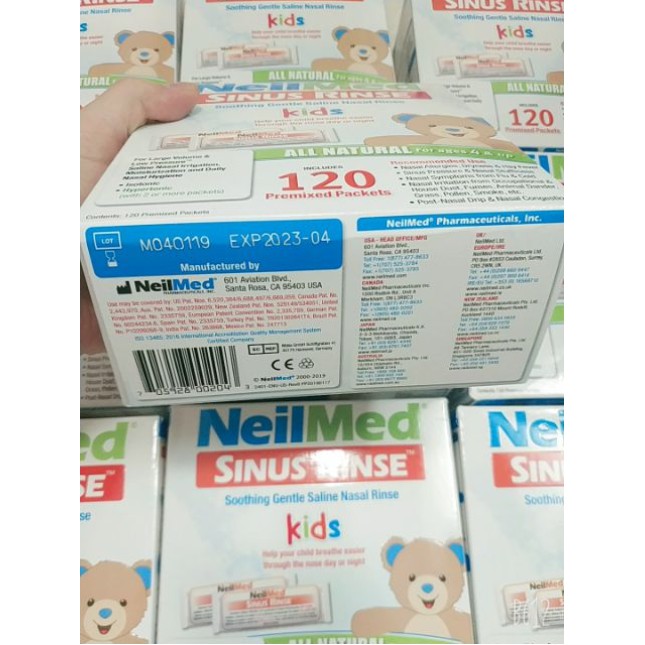 Muối rửa mũi Neilmed kids hộp 120 gói