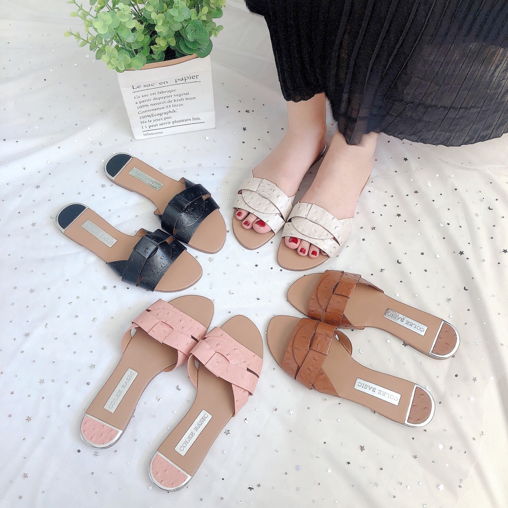 DÉP COLEE QUAI VÒNG 2 DA MỀM ÊM CHÂN ĐẾ NHẸ CHỐNG TRƯỢT