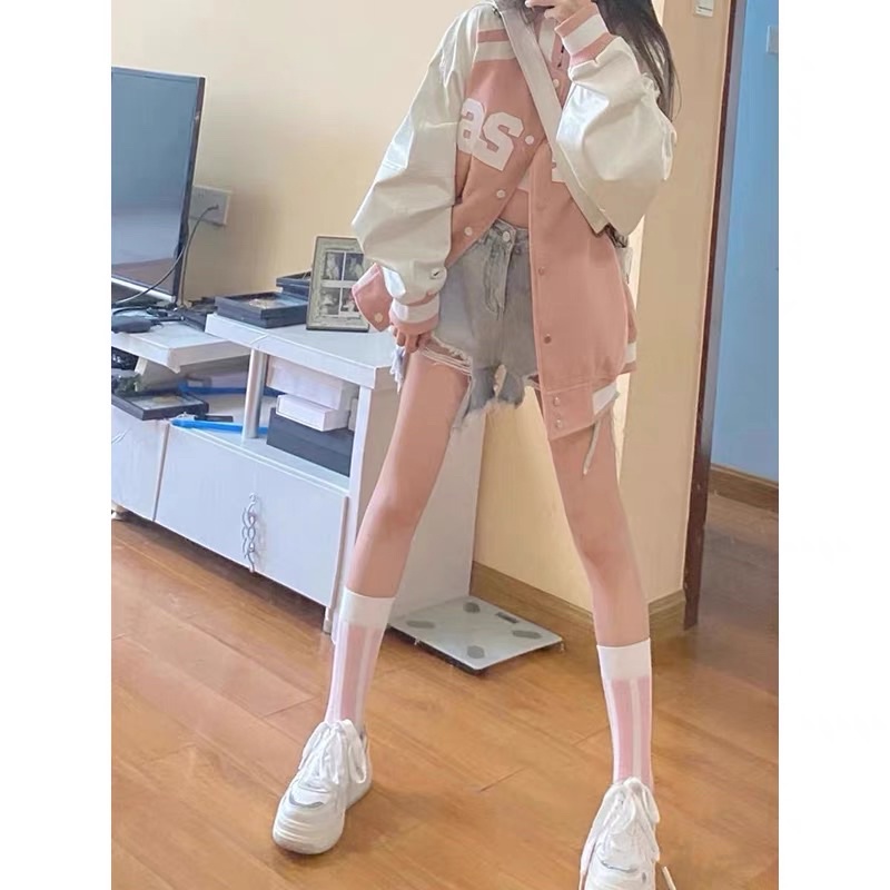 Áo bomber màu hồng