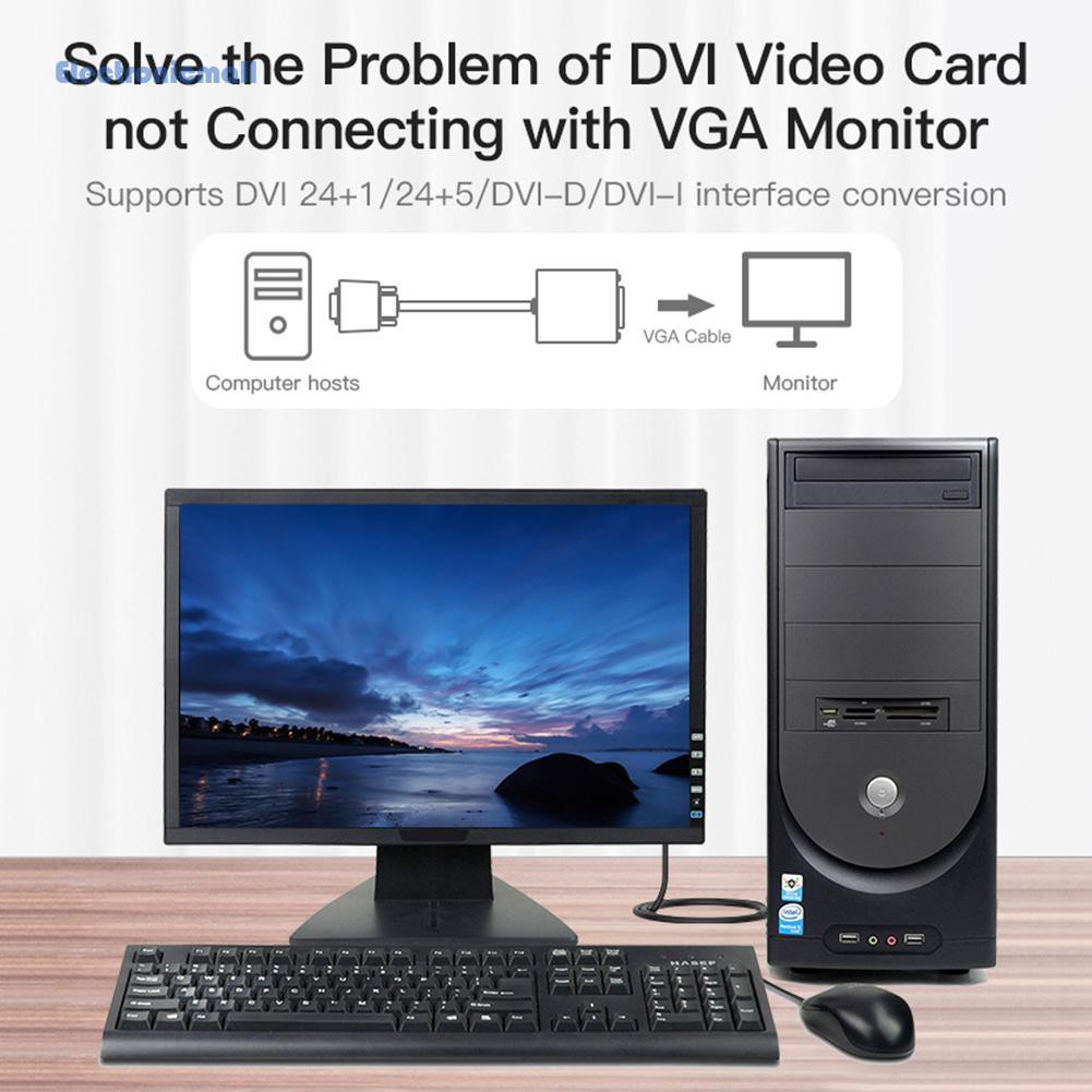 Cáp Chuyển Đổi Âm Thanh Vention Dvi 24 + 1 Sang Vga 1080p Cho Laptop / Pc