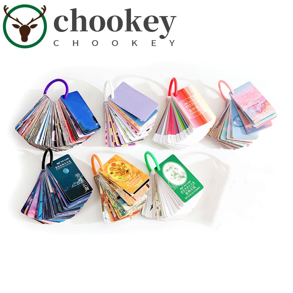 CHOOKEY 100 Pcs DIY Memo Pads Crafts Scrapbooking Card Book Aesthetic Small Landscape Album Stationery Ring Buckle Notepad