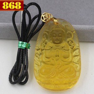Mặt Thiên Thủ Thiên Nhãn 5 cm pha lê vàng