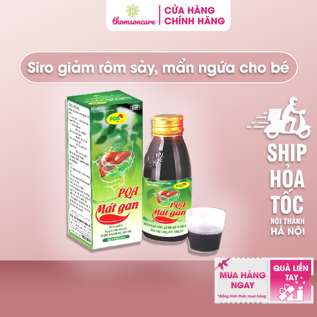 Siro mát gan PQA từ thảo dược - dùng được cho bé từ 2 tuổi, bổ gan - Chai 125ml