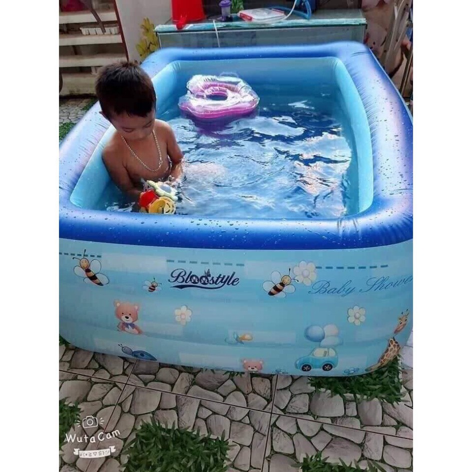 HỒ BƠI PHAO BƠI ĐẠI DƯƠNG 3 TẦNG HÌNH CHỮ NHẬT NHỰA DẺO SIÊU BỀN SIZE [180 x120 x 55 CM]