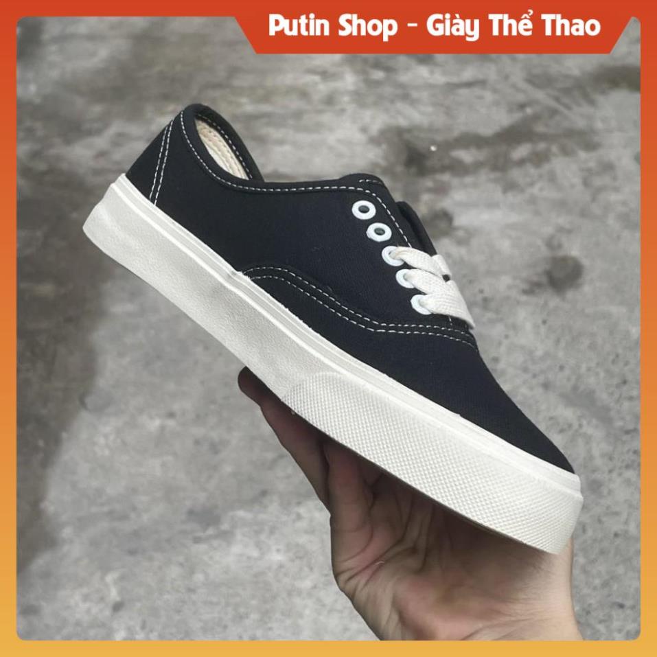 Giày Vans Claisc Lười Vault Đế Kem Nam Nữ, Giầy Van Đen Old  Skoll Full Phụ Kiện Bill Box