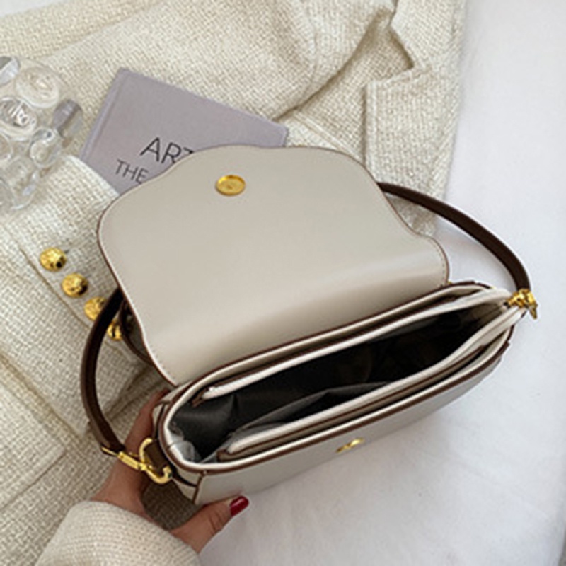 IELGY Túi Đeo Chéo Màu Sắc Tương Phản Phong Cách retro Cho Nữ