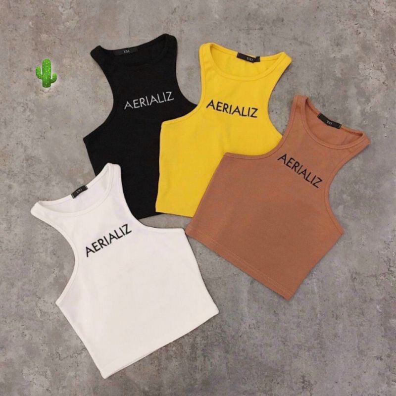 Áo thun ba lỗ ngược in chữ AERIALIZ.