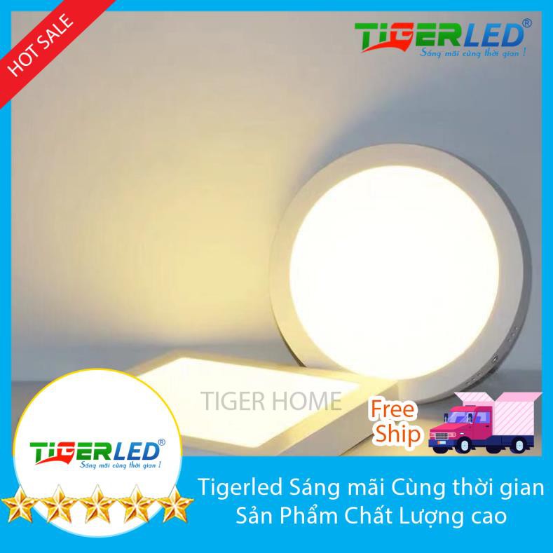 ĐÈN ỐP TRẦN NỔI 24W TRÒN VUÔNG Trắng Tigerled phân phối bh 1 ĐỔI 1